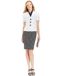Kasper Polka Dot Pencil Skirt