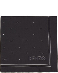 Kenzo Black Printed Pocket Square