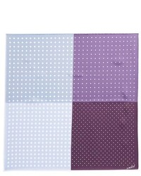 Lanvin Polka Dot Silk Pocket Square Purple