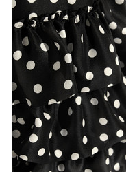 Dolce & Gabbana Polka Dot Ruffled Silk Mini Dress