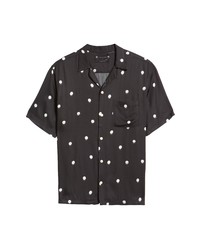 AllSaints Planet Dot Relaxed Fit Short Sleeve Button Up Shirt