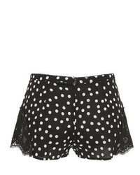 Dolce & Gabbana Polka Dot Silk Georgette Lace Shorts