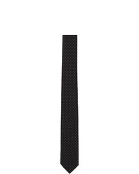 Saint Laurent Black Polka Dot Print Tie