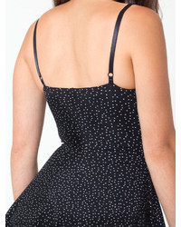 American Apparel Polka Dot Print Cotton Spandex Underwire Bustier Skater Dress