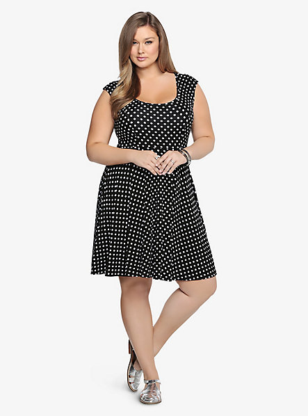 Torrid Polka Dot Skater Dress, $54 | Torrid | Lookastic