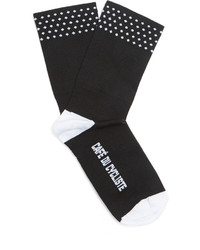 Caf Du Cycliste Dot Embroidered Cycling Socks