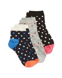 Happy Socks Dot 3 Pack Ankle Socks