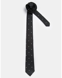 Asos Brand Tie With Spaced Out Polka Dot