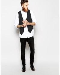 Asos Brand Slim Fit Vest In Polka Dot