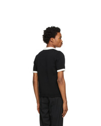 Ernest W. Baker Black Cable Knit Polo