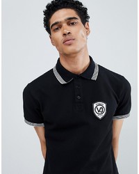 Versace Jeans Polo Shirt In Black With Small Logo