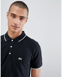 Lindbergh Tipped Polo Shirt In Black