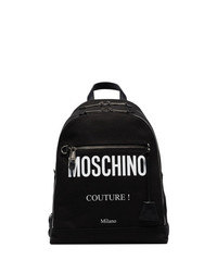 Moschino Black Cotton Canvas Backpack