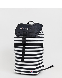 Champion Fold Top Backpack In Monochrome Stripes