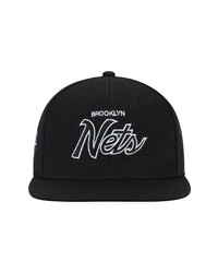 Mitchell & Ness Black Brooklyn Nets Heritage Script Adjustable Snapback Hat At Nordstrom