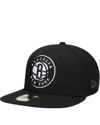 New Era Black Brooklyn Nets Team Wordmark 59fifty Fitted Hat At Nordstrom