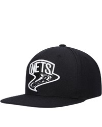 Mitchell & Ness Black Brooklyn Nets Warp Snapback Hat At Nordstrom