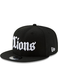New Era Black Detroit Lions Gothic Script 9fifty Snapback Hat At Nordstrom