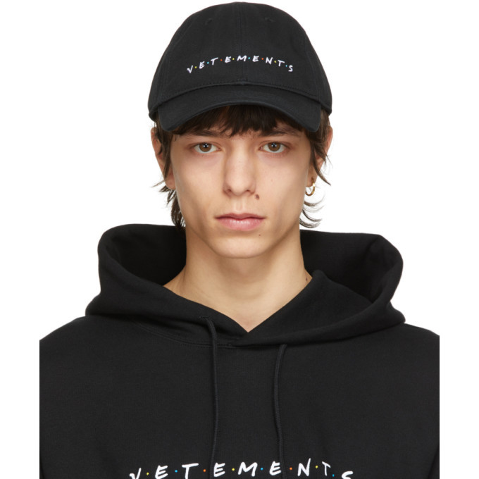Vetements Black Friendly Logo Cap, $380 | SSENSE | Lookastic