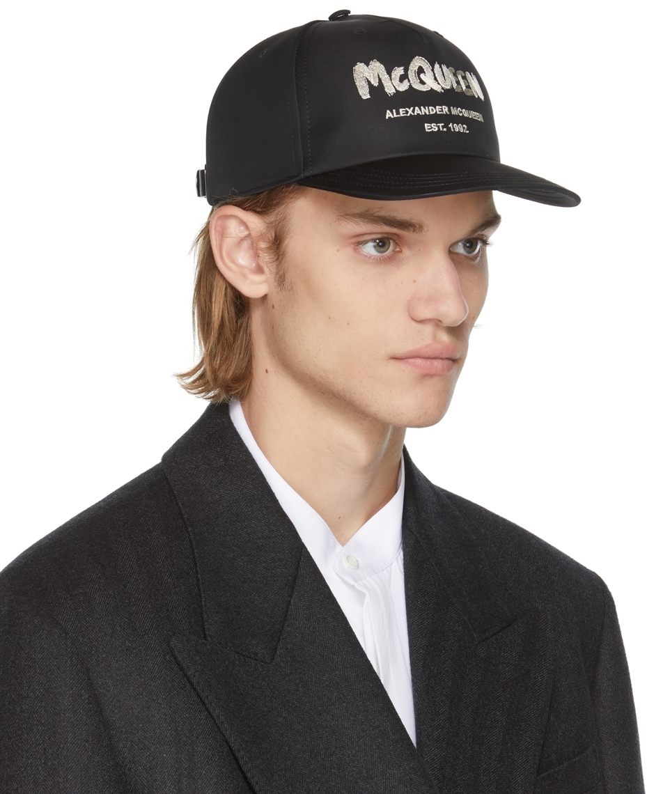 Alexander McQueen Black Graffiti Baseball Cap, $420 | SSENSE | Lookastic