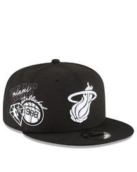 New Era Black Miami Heat Back Half 9fifty Snapback Adjustable Hat At Nordstrom