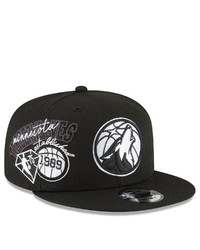 New Era Black Minnesota Timberwolves Back Half 9fifty Snapback Adjustable Hat At Nordstrom