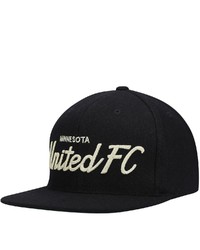 Mitchell & Ness Black Minnesota United Fc Logo Snapback Hat