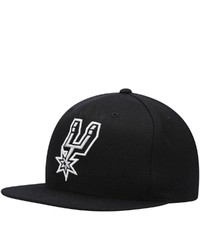 Mitchell & Ness Black San Antonio Spurs Team Ground Snapback Hat