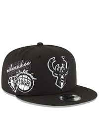 New Era Blackwhite Milwaukee Bucks Back Half 9fifty Snapback Adjustable Hat At Nordstrom