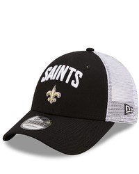 New Era Blackwhite New Orleans Saints Team Title Trucker 9forty Snapback Hat At Nordstrom