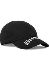 Balenciaga Cotton Twill Baseball Hat Black