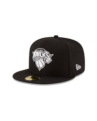 New Era Cap New Era Black New York Knicks Black White Logo 59fifty Fitted Hat