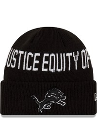 New Era Black Detroit Lions Team Social Justice Cuffed Knit Hat At Nordstrom