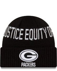 New Era Black Green Bay Packers Team Social Justice Cuffed Knit Hat At Nordstrom