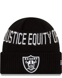 New Era Black Las Vegas Raiders Team Social Justice Cuffed Knit Hat At Nordstrom