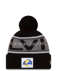 New Era Black Los Angeles Rams Super Bowl Lvi Bound Cuffed Pom Knit Hat At Nordstrom