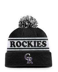 FANATICS Branded Blackwhite Colorado Rockies Sport Resort Cuffed Knit Hat With Pom At Nordstrom
