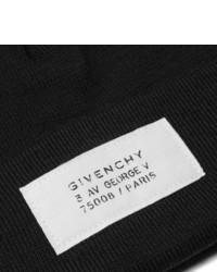 Givenchy Logo Appliqud Wool Blend Beanie