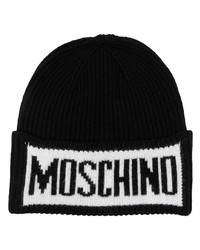 Moschino Logo Intarsia Ribbed Beanie