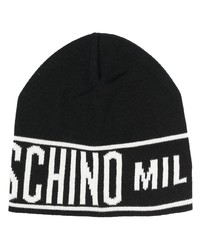 Moschino Ribbed Knit Two Tone Design Hat