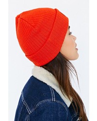 Urban Outfitters Reason Patch Ribbed Knit Beanie