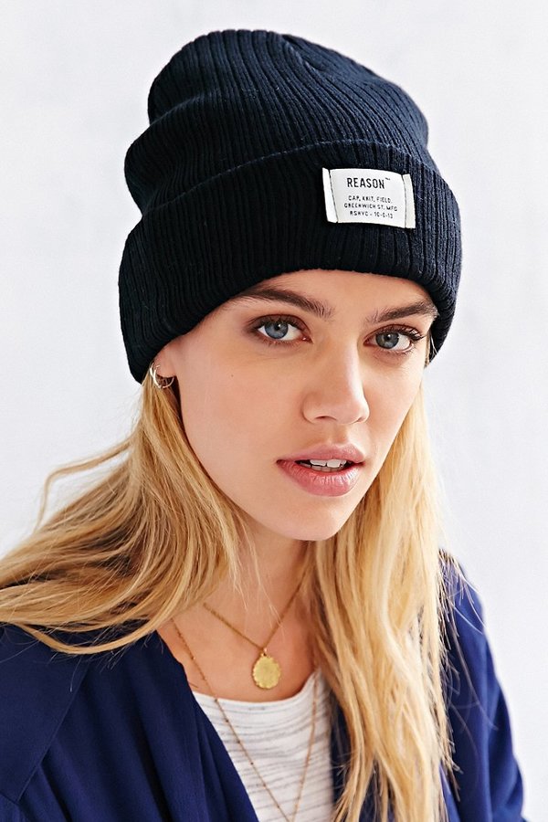 Urban Outfitters Reason Patch Ribbed Knit Beanie, $29 | Urban ...