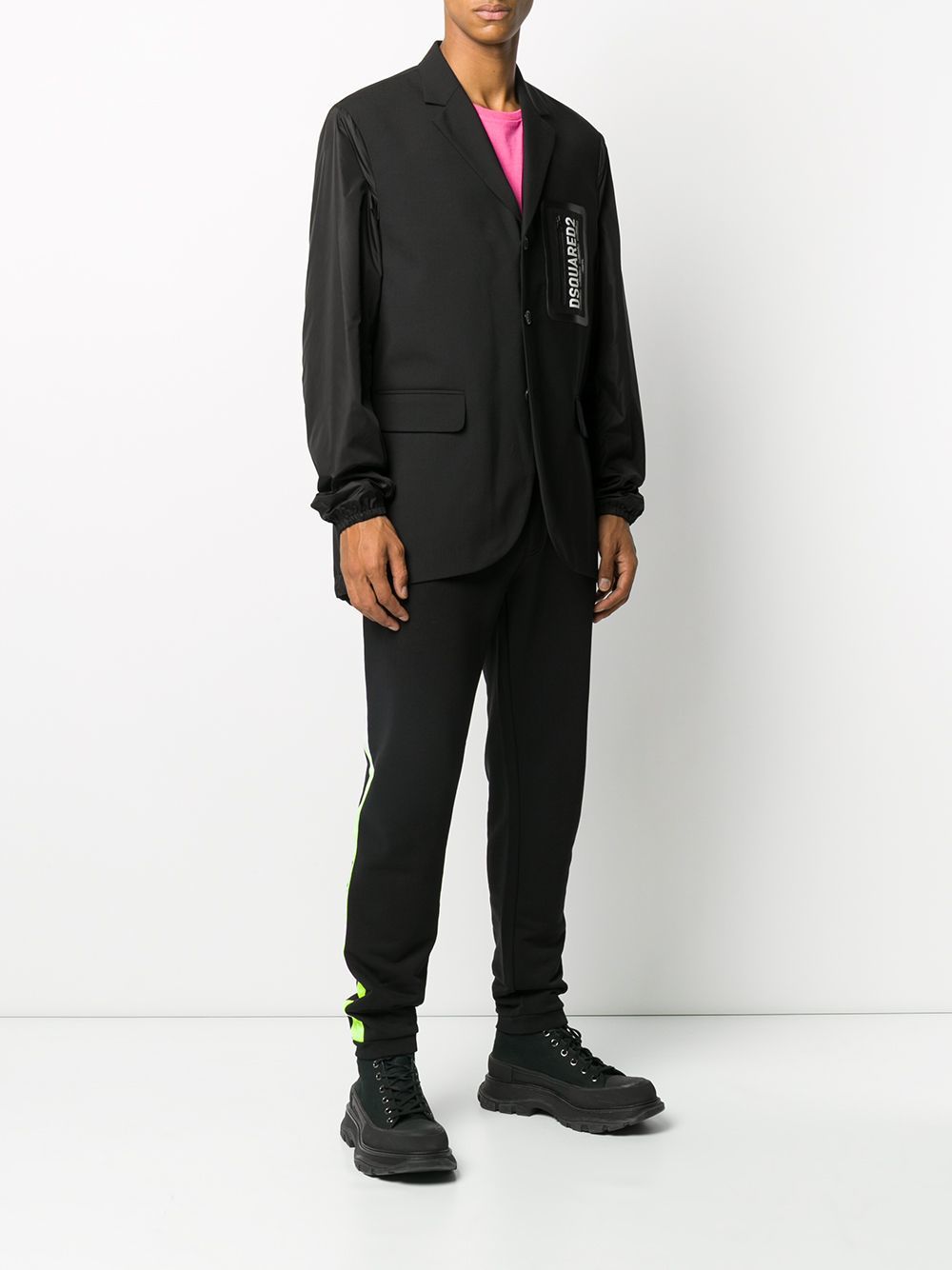 DSQUARED2 Contrast Sleeve Branded Blazer, $577 | farfetch.com | Lookastic