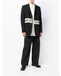 Yohji Yamamoto Slogan Print Tailored Blazer
