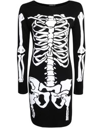 Boohoo Maddie Halloween Skeleton Bodycon Dress