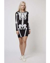 Skeleton Print Mini Dress