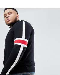 ASOS DESIGN Plus Knitted Track Jacket With S In Black