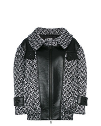 Miu Miu Tweed Napa Leather Coat