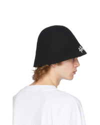Palm Angels Black Felted Logo Bucket Hat