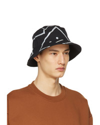 Acne Studios Black Printed Bucket Hat